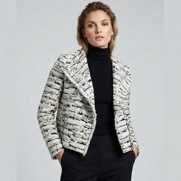 Vince Jackets & Blazers - Vince Frayed Edge Jacket Blazer‎ Black & White Wool